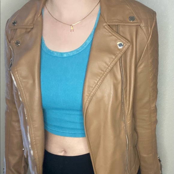 Brown leather jacket - Picture 5 of 6